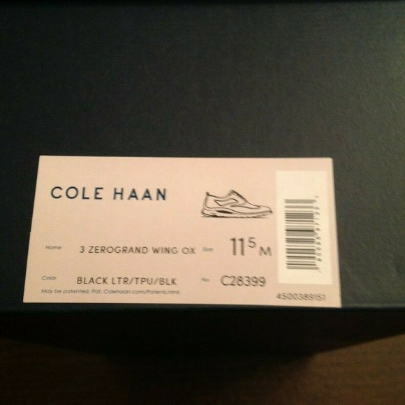 Cole Haan Men's ZeroGrand Black Leather Wingtip Oxford Dress Shoes 11.5M… - Picture 8 of 9